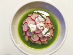 Zeeduiveltartaar , geitenyoghurt &amp; radijs